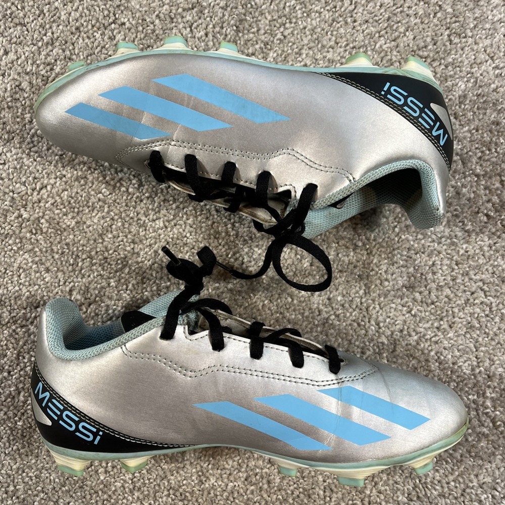 Adidas Messi Soccer Shoes SGC 753002 Big Kids Size 5.5 Gray‎ Blue Black